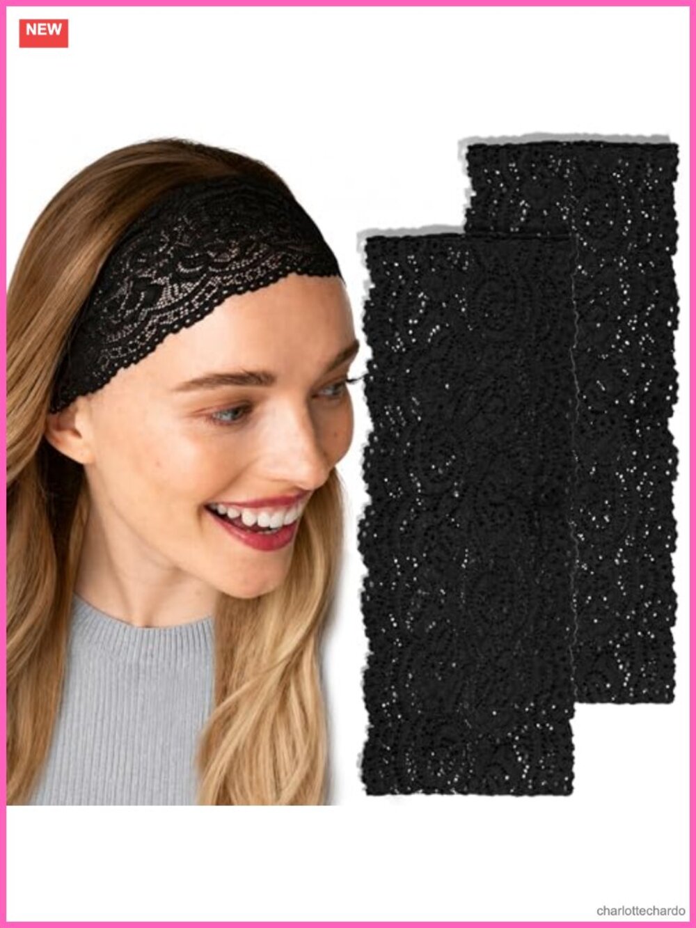 Lace Headbands Non Slip Wide Stretchy Comfort Fit Hair Accessory